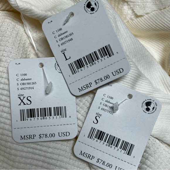 NWT Free People Santa Clara Thermal Top in Alabaster Off Shoulder XS X-Small - Picture 16 of 16